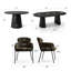 Ensemble de table de salle à manger extensible de 47 à 83 po avec fauteuils rembourrés-593645281-593645284