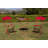 3-Piece Indoor/Outdoor Bistro Set with Folding Table and Chairs, Red-1876519302