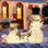 Ensemble de 3 lumières de Noël en forme de famille de bonhomme de neige