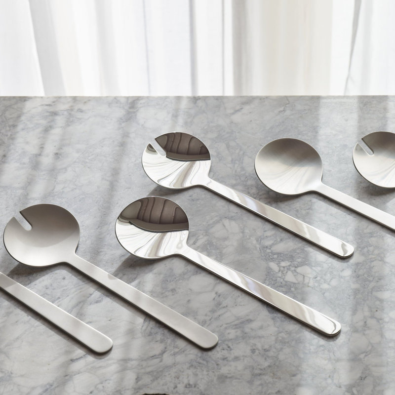 Stainless Steel Salad Servers S/2, Polished Stainless Steel