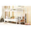 Lit simple superposé au-dessus de métal avec rangement latéral et garde-robe - blanc, espace et élégant pour les adolescents-800133453-800133452