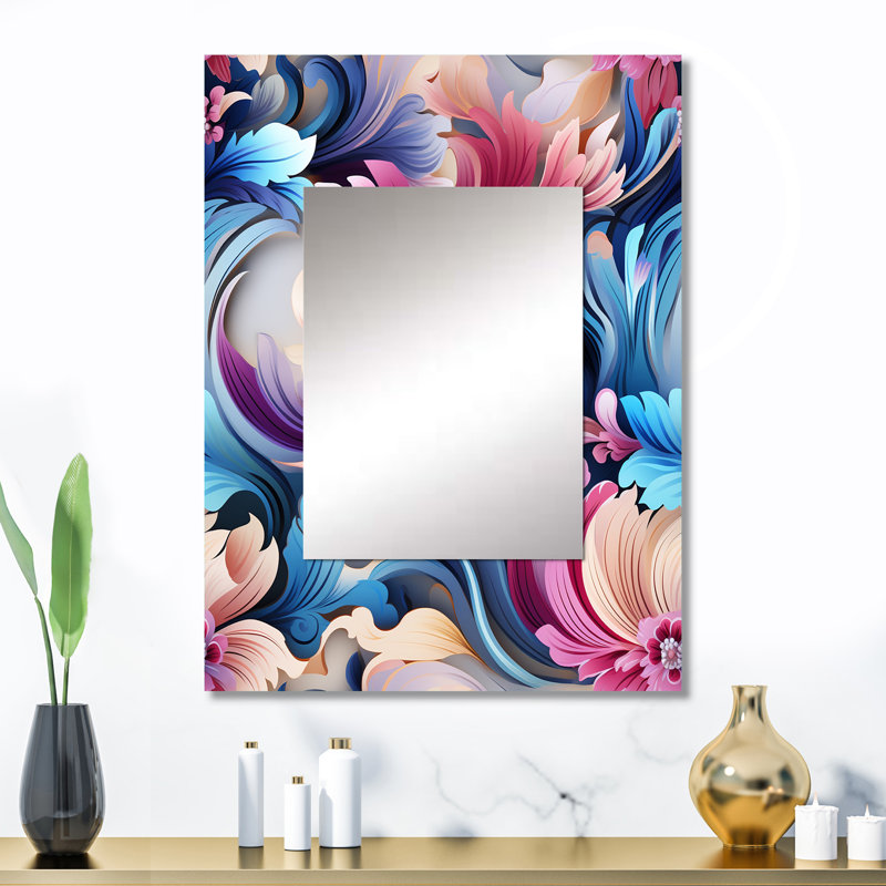 Motif de cachemire rose et mauve Aididam, 32 po x 24 po