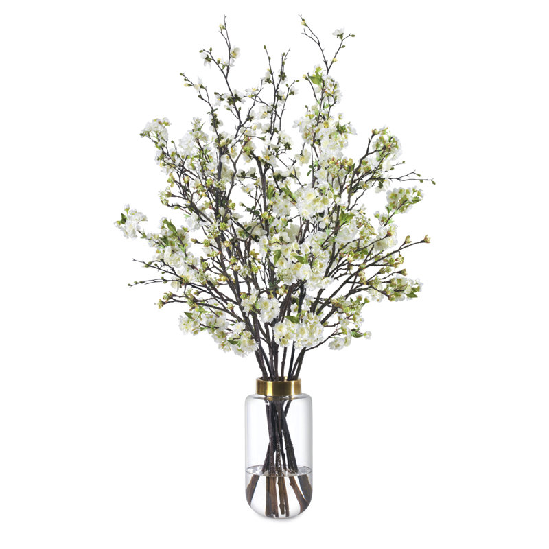 Mixed Blossoms in Glass Vase
