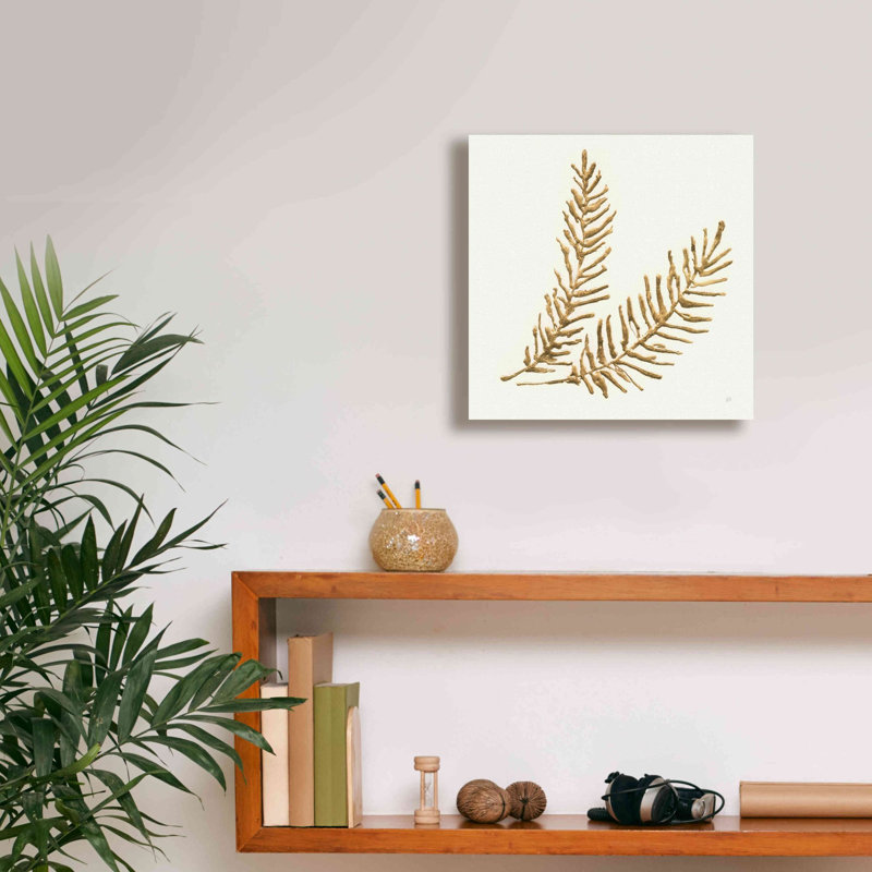 «Gilded Fern IV» par Chris Paschke, estampe numérique sur toile, H 12 po x l 12 po x P 0,75 po