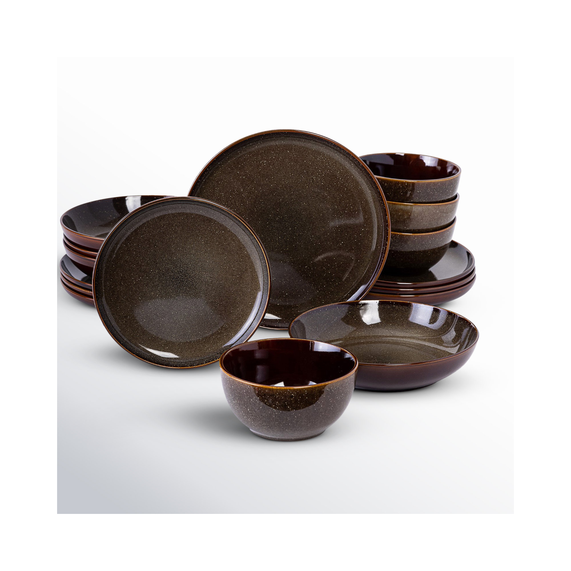 Gibson Elite Edwina 16 Piece Doible Bowl Dinnerware Set