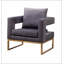 Fauteuil d'appoint rembourré Lenola, gris-1409263580