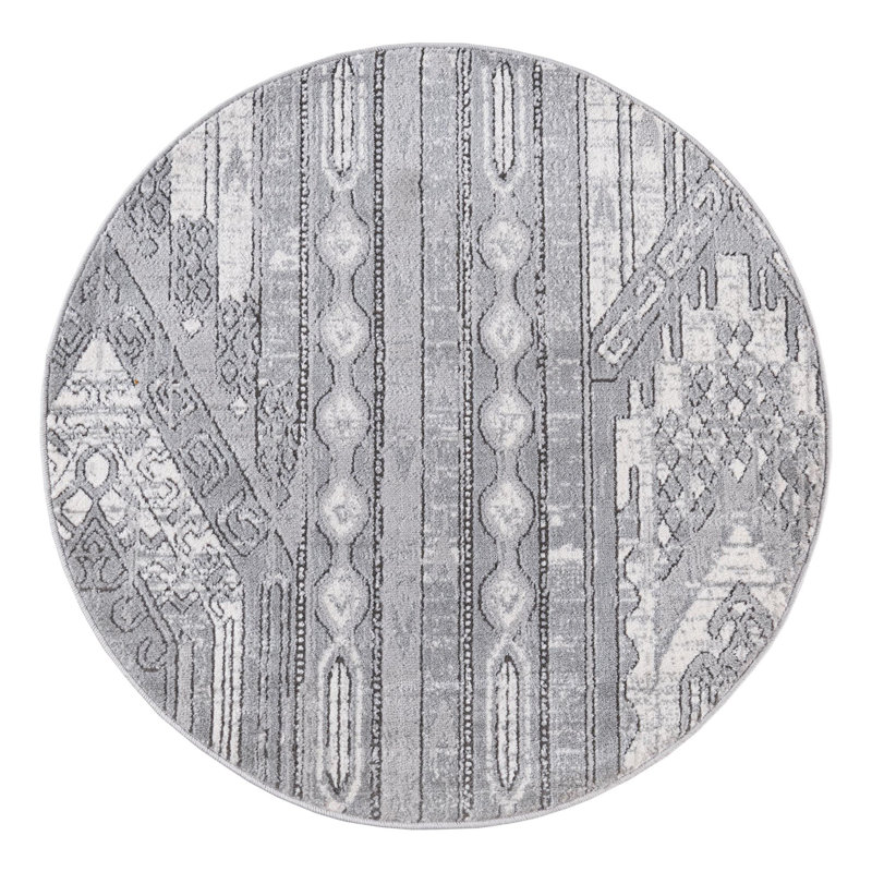 Sappington Striped Indoor Rug, Round 3'1"