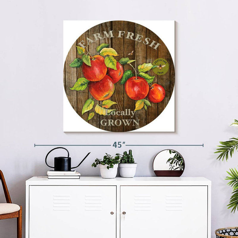 Plaque murale Khylige Farm Fresh Apples I, H 30 po x l 30 po