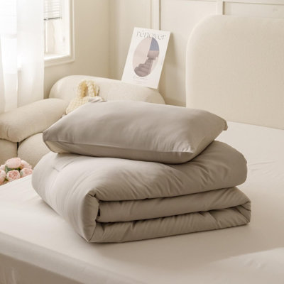 Ensemble d'édredon Oatmeal pour lit simple / simple TG, 1 édredon et 1 taie d'oreiller, édredon léger toutes saisons pour enfants