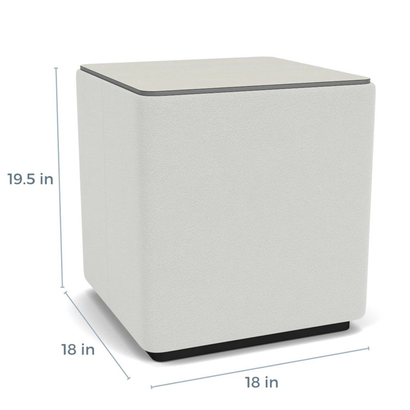 Table de salon avec plateau en stratifié Darsey, 20", Noir; ombre portes ouvertes, Sergé blanc