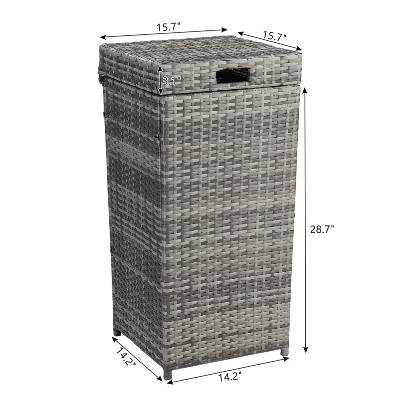 27 Gallon Trash Can, Gray