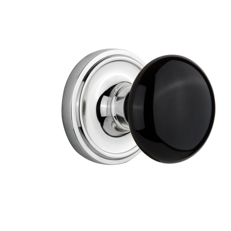 Black Porcelain Interior Mortise Door Knob with Classic Rosette Nostalgic Warehouse 