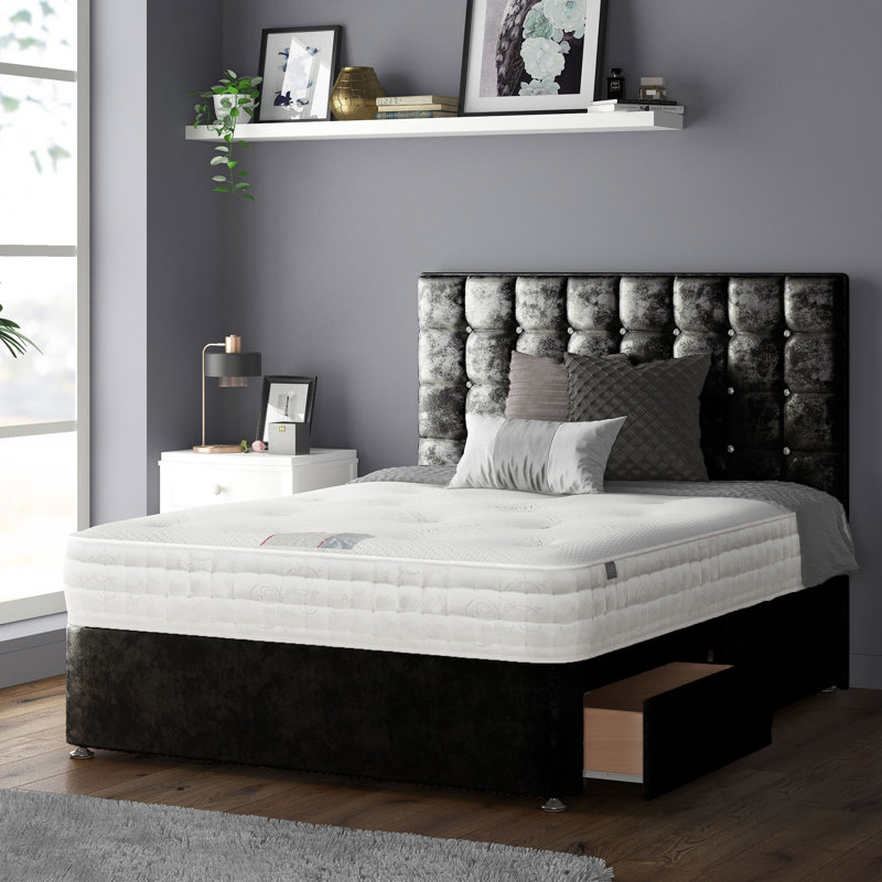 Rochester Upholstered Headboard, Double (4'6), Black