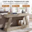 Console de style campagnard 60 po avec tiroirs pour le couloir du salon comme table d'entrée et table de canapé-2119574500