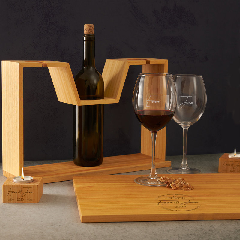 1 Bottle Tabletop Wine Bottle Rack in Brown, Yes