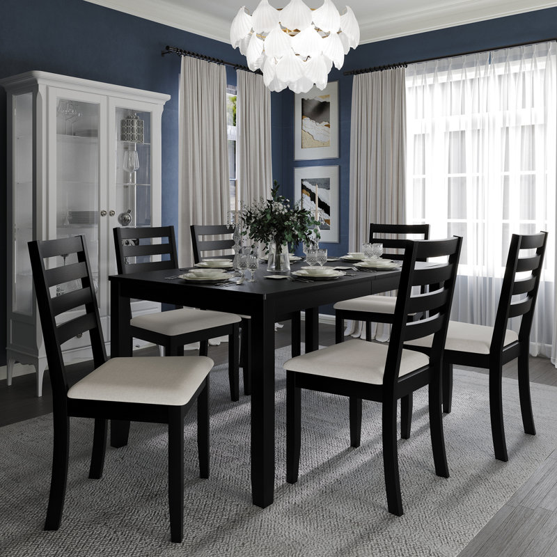Ensemble repas 6 personnes Ocossio, Noir