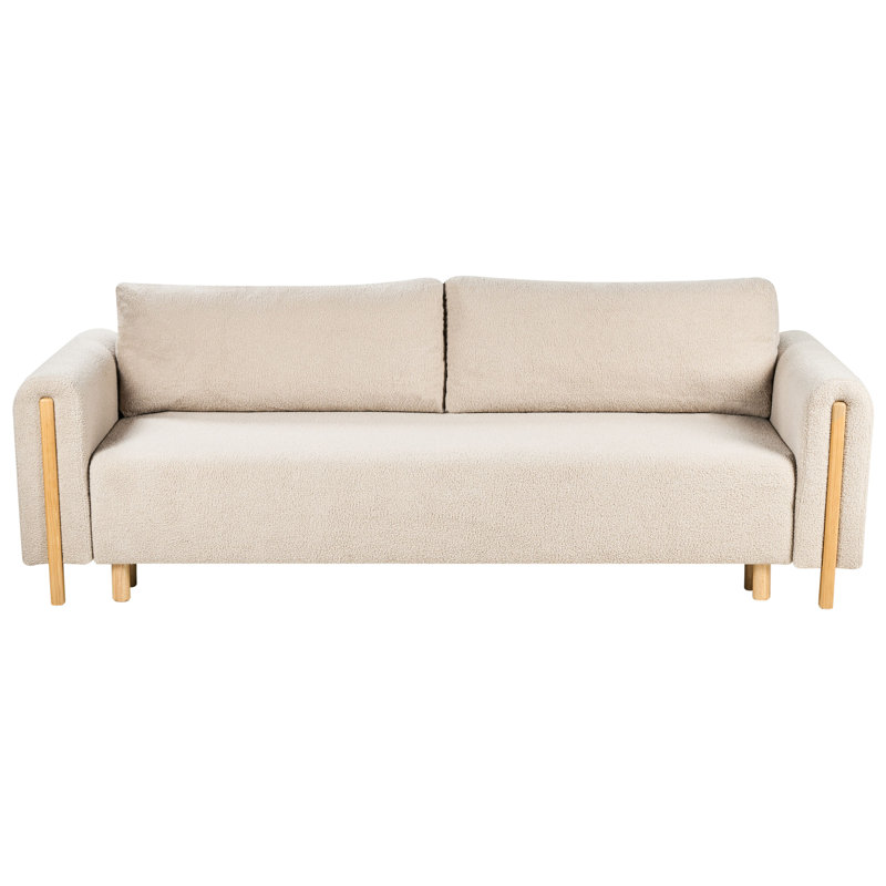 3 Seater Sofa Bed, Beige Boucle
