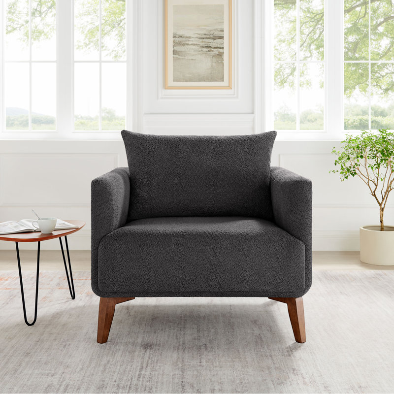 Chaise avec accoudoirs rembourrés 37 po, Gris
