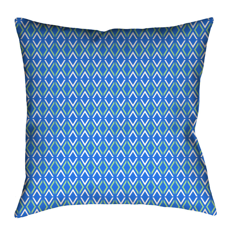 Housse de coussin Katelyn Elizabeth, 26 po x 26 po, Bleu / vert, Faux lin