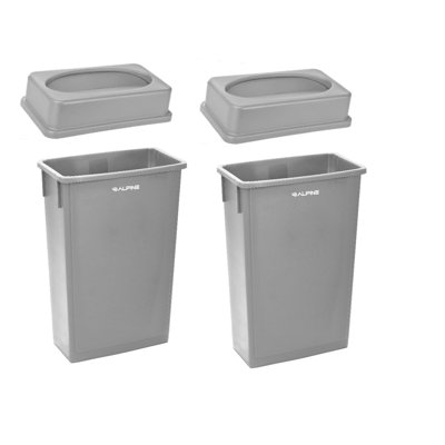 23 Gal Commercial Trash Can with Drop Slot Lid