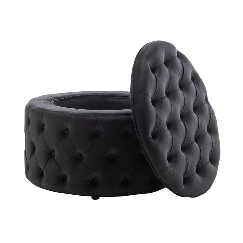 Repose-pieds Elzada, Velours noir