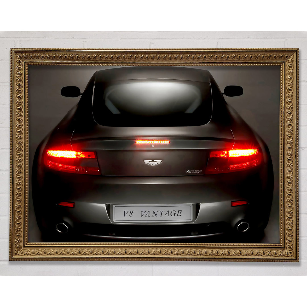 Gerahmter Kunstdruck Aston Martin Vantage Gun Metal Gray Rear