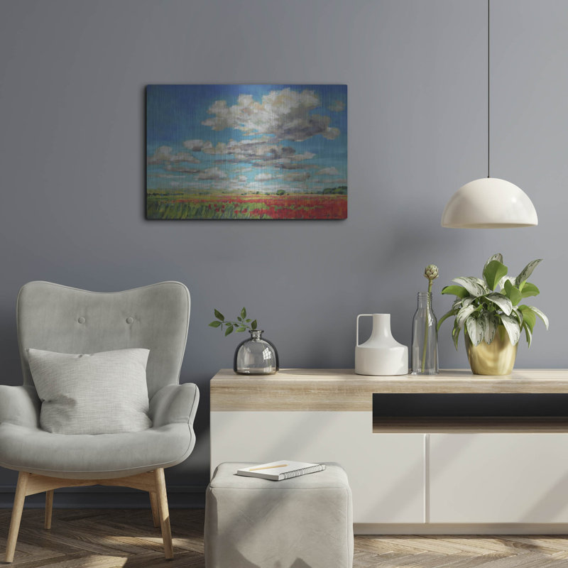 «Summer Clouds And Poppies» par Jennifer Gardner, H 16 po x l 24 po