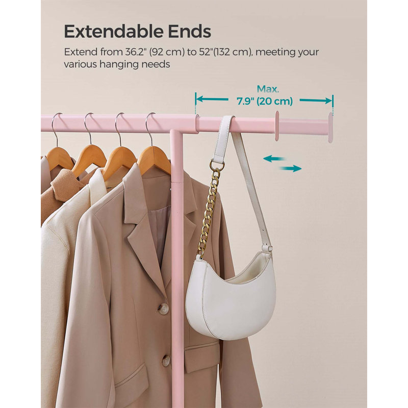 Bonville Adjustable Rolling Clothing Rack, Pink