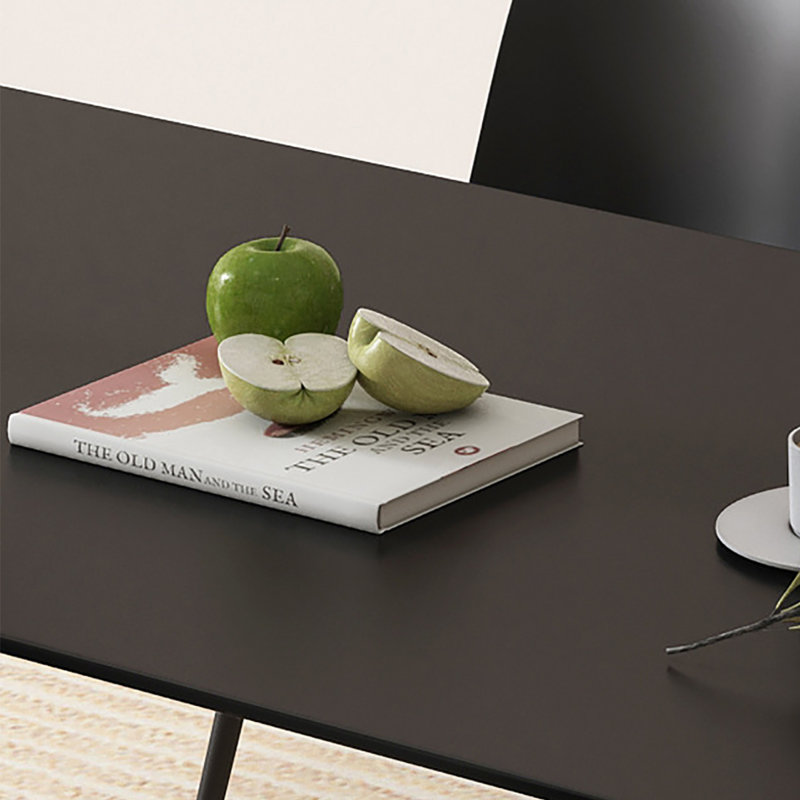 Table de salle à manger en marbre noir, H 29,5 po x L 55,1 po x l 31,5 po