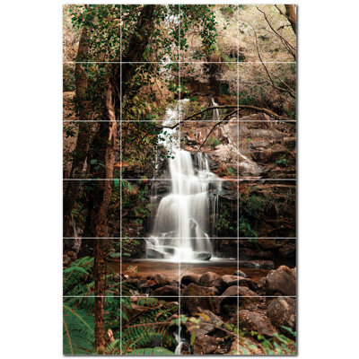 Murale en céramique satinée 6 "x 6" Waterfalls Photo