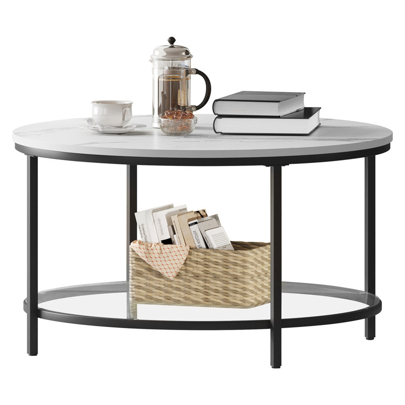 Frame Coffee Table with Storage, Black