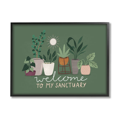 Welcome to My Sanctuary Expression Green House Plants par Louise Allen Designs - impression