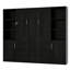 Lit escamotable en bois avec tablettes et armoires de rangement-1926769276