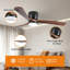 Ventilateurs de plafond en bois noir de 52 pouces avec lumières et ventilateur de plafond encastré moderne et discret à moteur à courant continu