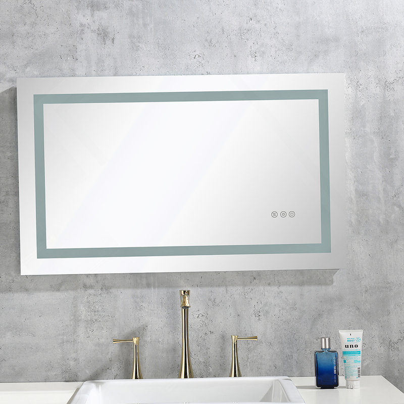 Miroir de salle de bain à DEL avec avant et rétroéclairage, 32 po x 24 po