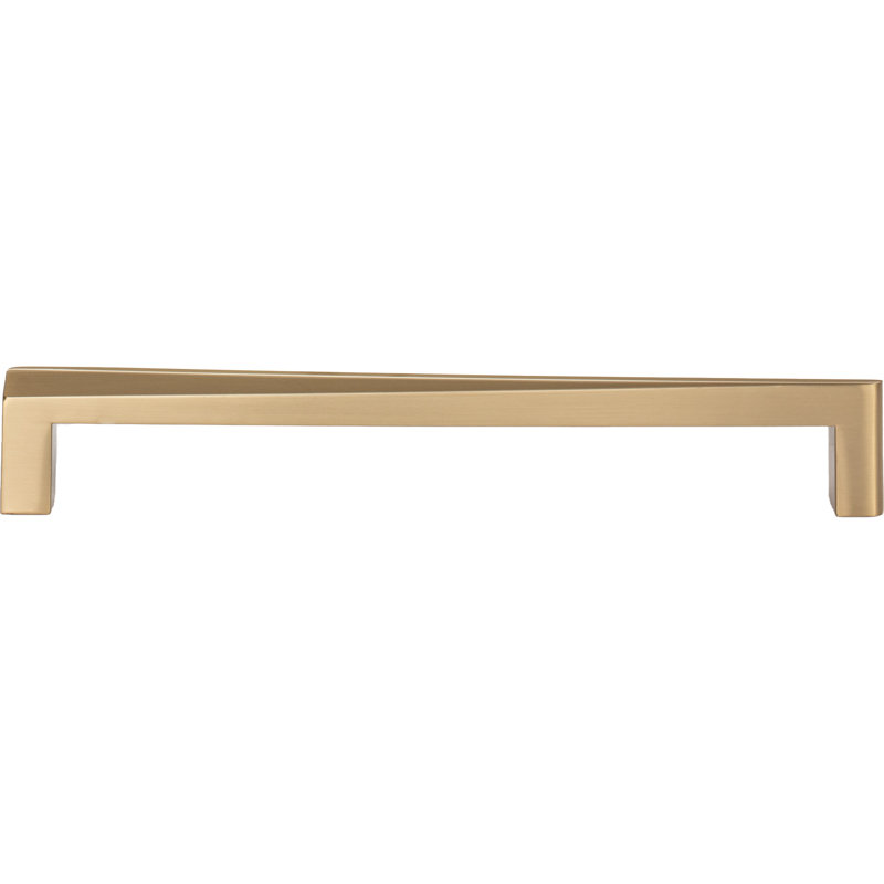 Warm Brass Contemporary Bar Pull with Mounting Hardware