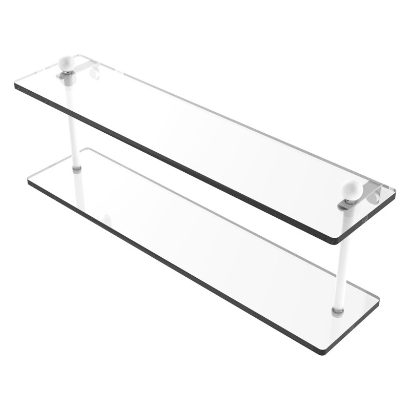 Morosini 2 Piece Tiered Shelf, 22", Matte White