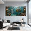 Fantaisie et science-fiction Steampunk Underwater City Submarine Diver Fish Pipes, ensemble de 3 impressions d'art sur toile-839437720