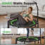 Trampoline octogonal rebondissant F3 Fitness Bcan Series BT3, capacité de 450 lb, grande surface de saut et poignée réglable pour la salle de gym à domicile