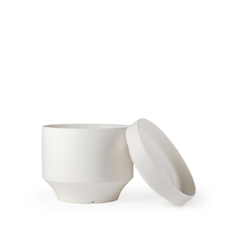 Pot à fleurs en céramique Byer, Blanc, H 4,25 po x l 5 po x P 5 po