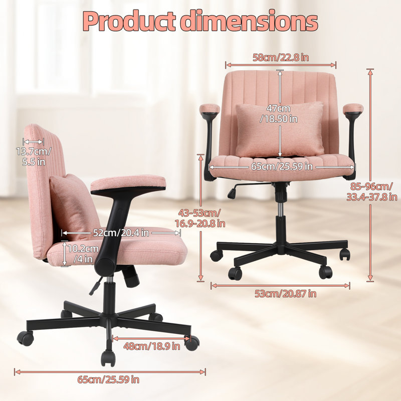 Fauteuil de bureau Criss Cross, Rose