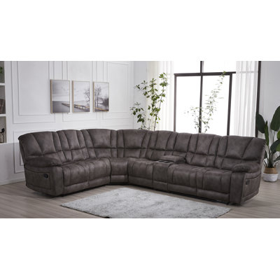 Copey Upholstered Reclining L-Shaped Sectional Reversible