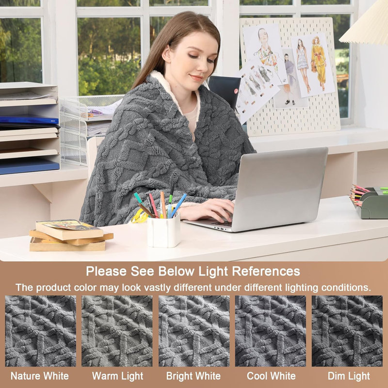 Heated Blanket Electric Blanket, 90" W x 100" L