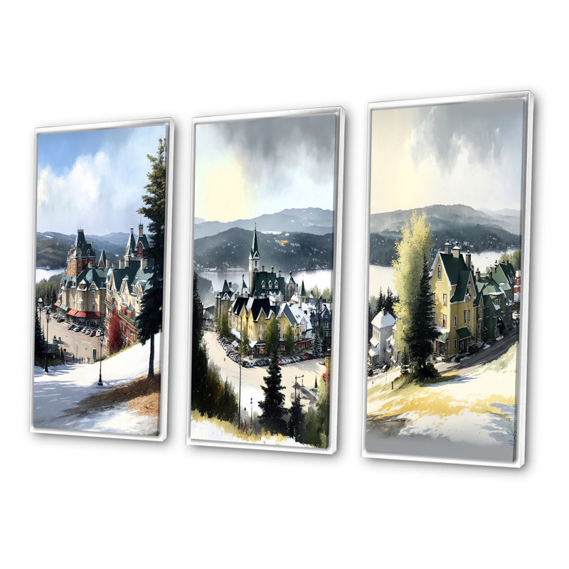 3 pièces sur toile, Blanc, H 32 po x l 48 po