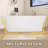 Acrylic White Bathtub 67'' x 30.7'' Freestanding Slipper Soaking Rectangular Tub with Overflow Center Drain