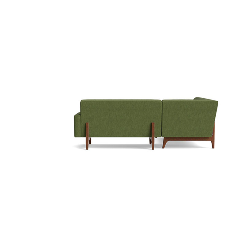 Tyler Sectional With Bumper (95" X 95"), Performance Weave - Basil, Left Hand Facing