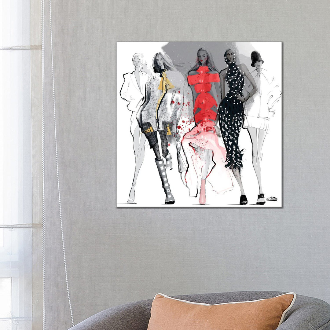 Fashion Week von Marina Ernst - Galerie-verpackte Leinwand Giclée auf Leinwand