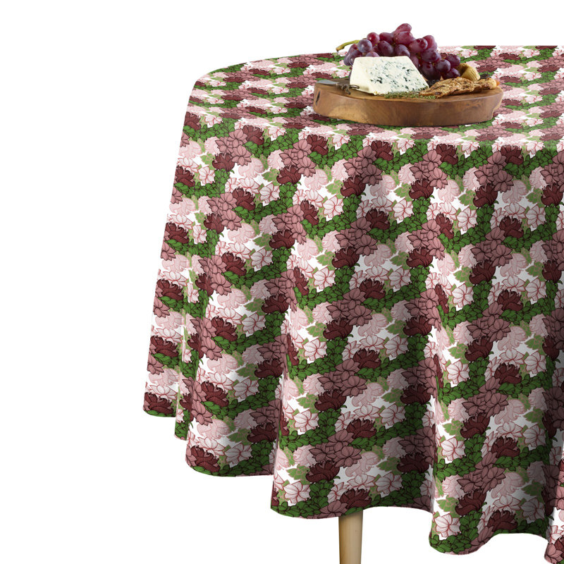 Elvis Positive Negative Floral Tablecloth, 90" L x 90" W