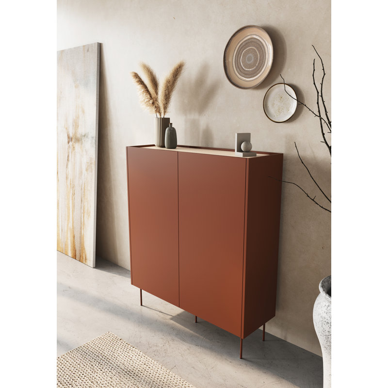 Venner 2 Door Manufactured Wood Wardrobe, Red