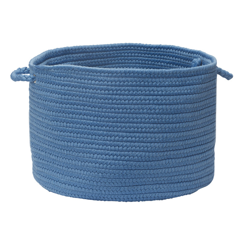 Panier de rangement tressé intérieur / extérieur, H 12 po x l 16 po x P 16 po, Bleu glacial